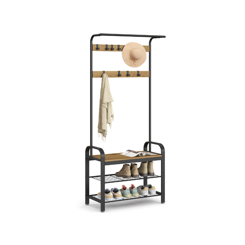 Industrial Coat Rack with Bench | Home Furniture | VASAGLE by SONGMICS