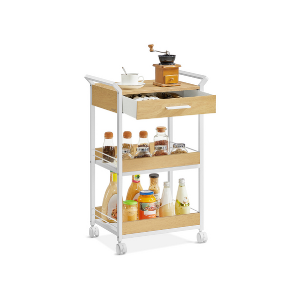 VASAGLE Rolling Utility Cart with Table Top and Handles ULRC048N01