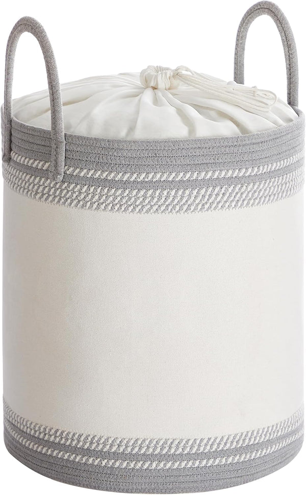 SONGMICS Cotton rope laundry basket with handles URLH060G01