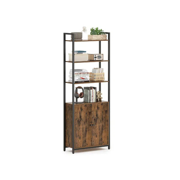 VASAGLE Tall Bookcase with Door and Steel Frame ULLS133K01