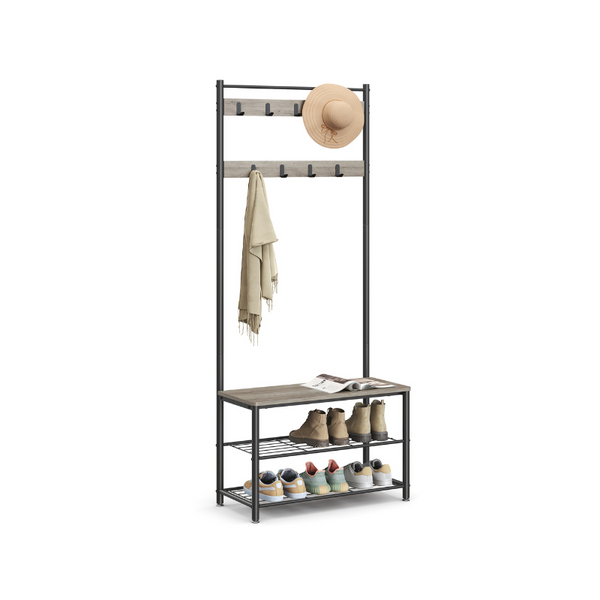VASAGLE Coat Rack with Shoe Bench UHSR41MB