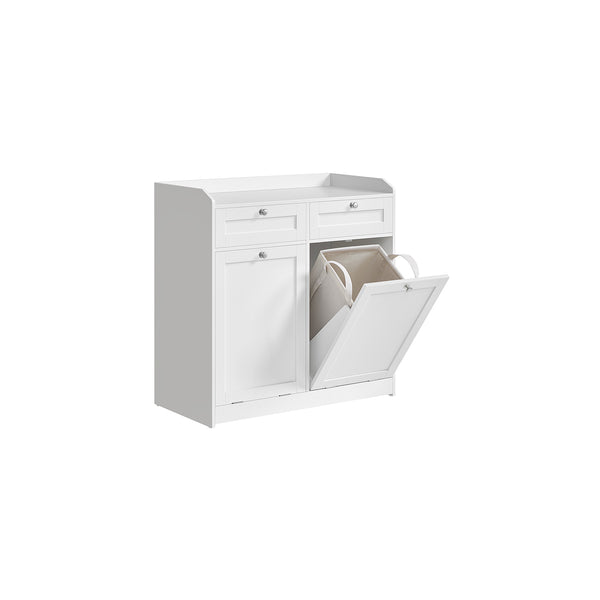 VASAGLE Bathroom Laundry Cabinet with Basket UBBC751W01