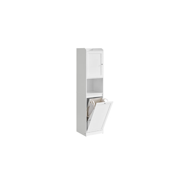 VASAGLE Tall Bathroom Cabinet with Laundry Basket UBBC761W01