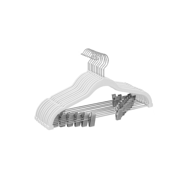 SONGMICS Velvet Pants Hangers with Clips UCRF012W20