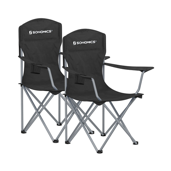 SONGMICS Set of 2 Folding Camping Chairs Max Capacity 330 lb UGCB08BK