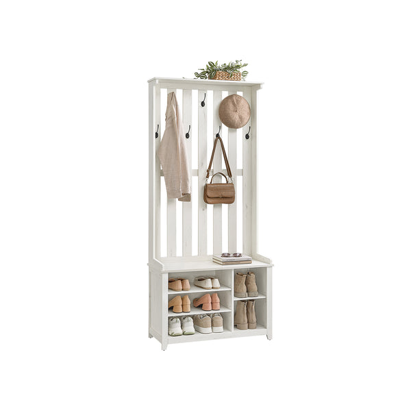 VASAGLE Hall Tree with Bench and Shoe Storage UHSR414W01