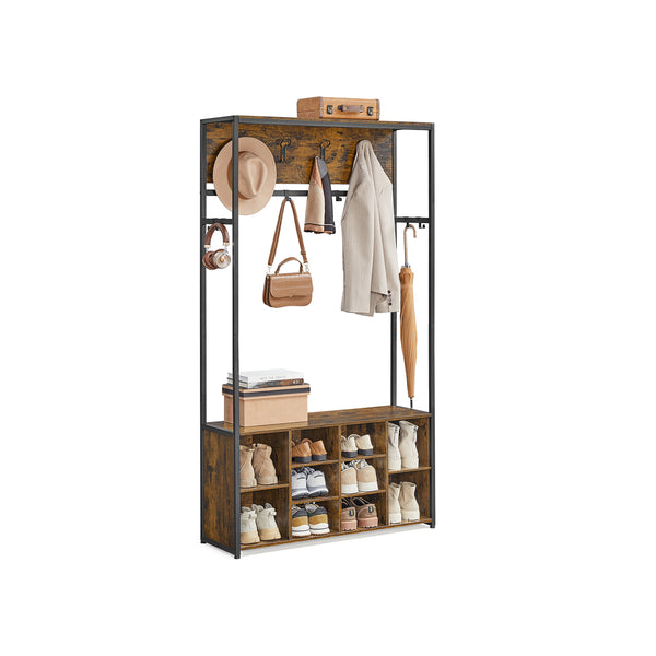 VASAGLE Hall Tree with Bench and Shoe Storage UHSR432K01