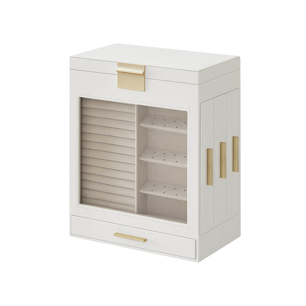 SONGMICS Jewelry Box with Glass Window UJBC162W01