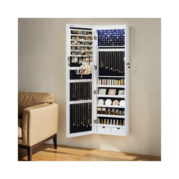 SONGMICS 47.2"H White Hanging Jewelry Armoire UJJB35C93W