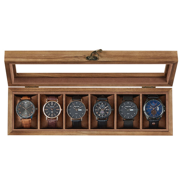 SONGMICS Wood Watch Box with Glass Lid UJOW006K01
