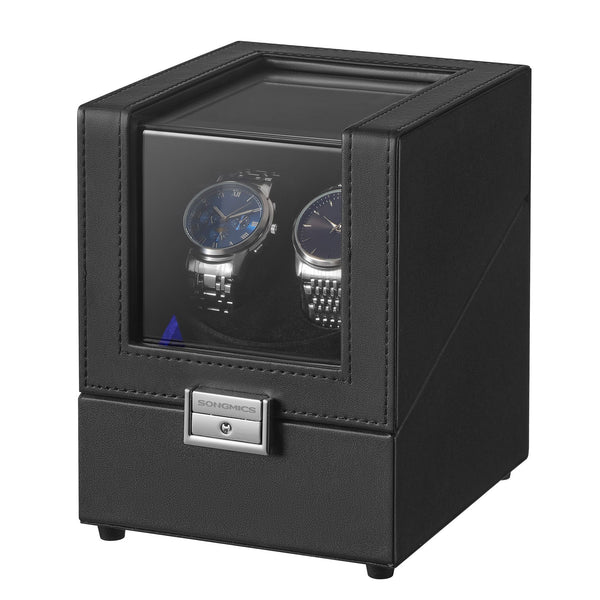SONGMICS Automatic Double Watch Winder Box with Quiet Motor UJWB031B01
