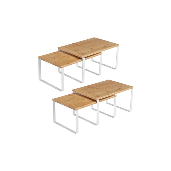 SONGMICS Set of 4 Cabinet Organizer Shelf UKCS010N01