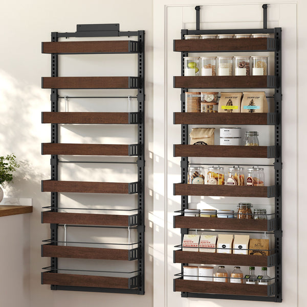 SONGMICS Adjustable wall storage with anti tipping wire and spice racks UKCS049B101