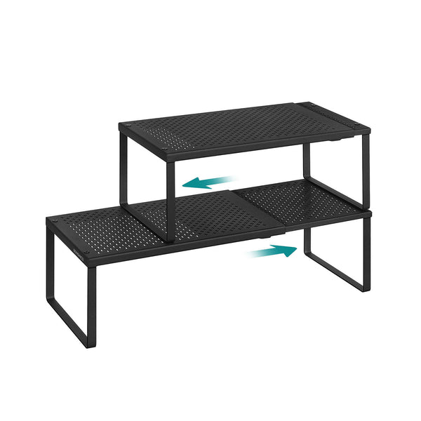 SONGMICS Set of 2 Expandable Kitchen Countertop Shelves UKCS402B01