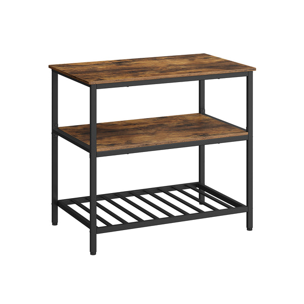 VASAGLE Industrial Kitchen Island with 3 Shelves UKKI005B01