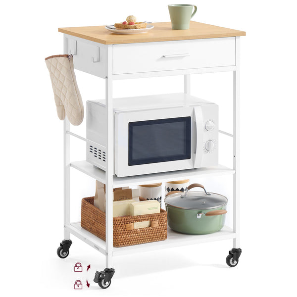 VASAGLE VASAGLE Kitchen Rolling Island, Mobile Kitchen Cart with Storage on Wheels UKKI007Y01
