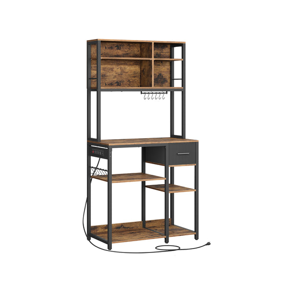 VASAGLE Bakers Rack with Charging Station UKKS015K01