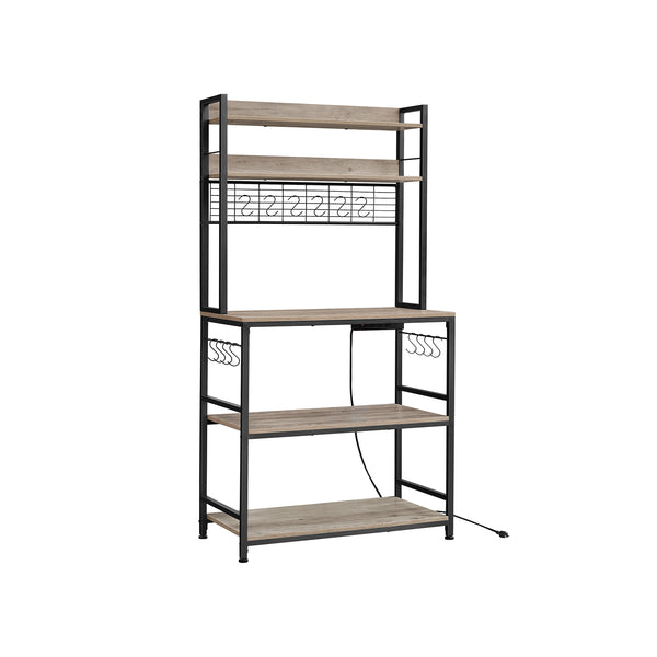 VASAGLE Hutch Bakers Rack with Power Outlet UKKS025B02