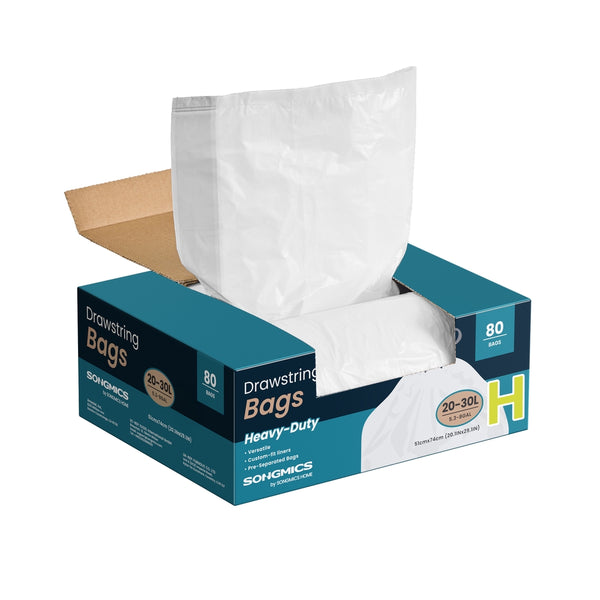 SONGMICS Heavy-Duty Garbage Bags with Drawstrings UKRB031A02