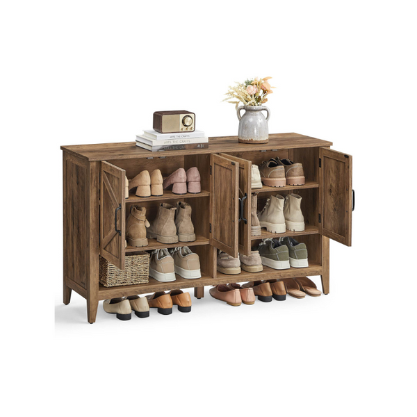 VASAGLE 3-Tier Shoe Cabinet Farmhouse Style ULBC039B01