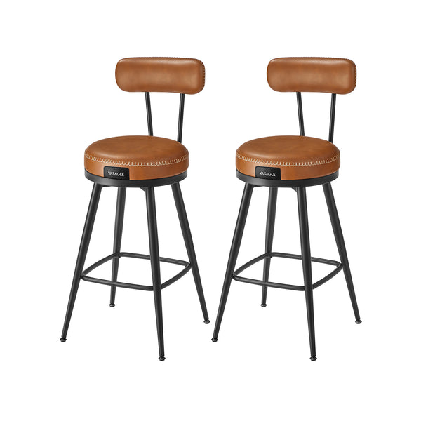 VASAGLE EKHO Collection - Swivel Bar Stools with Backs ULBC089K01