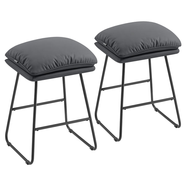 VASAGLE Bar Stools Set of 2 with Soft Cushion and Sled Base ULBC115G01
