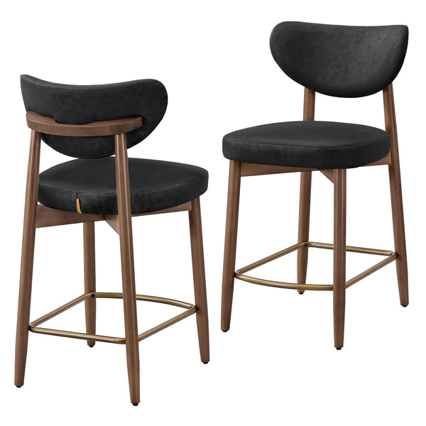 VASAGLE Upholstered wooden bar stool with back for kitchen island ULBC126B101
