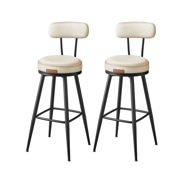 VASAGLE VASAGLE EKHO Collection - 360° Swivel Bar Stools Set of 2, Bar Height Bar Stools with Back ULBC889W01