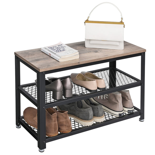 VASAGLE Daxton Collection - 3 Tiers Shoe Bench ULBS73MB