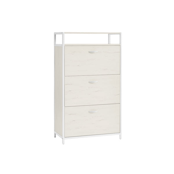 VASAGLE Shoe Cabinet with 3 Flip Drawers ULBS802W01