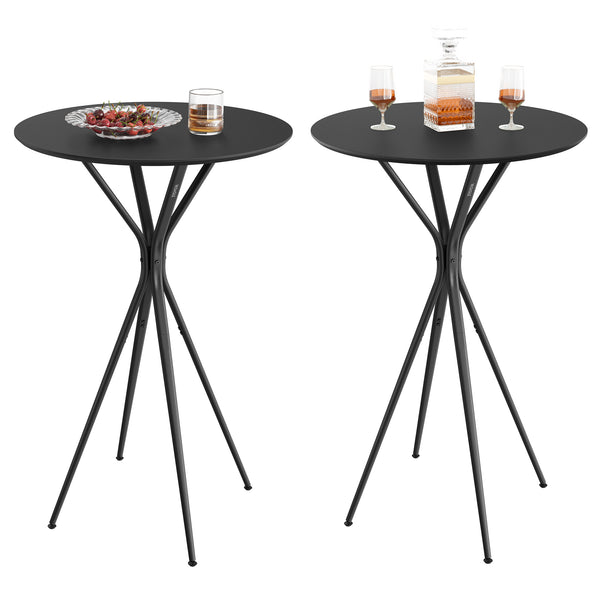 VASAGLE Set of 2 Bar Tables, Round Cocktail Tables ULBT224B01