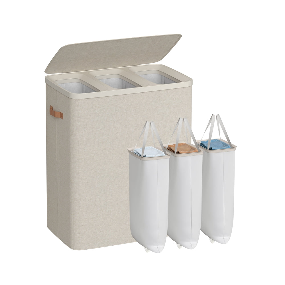 Large laundry hamper with lid and handles