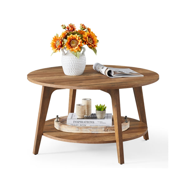 VASAGLE Maezo Collection - 2 Tier Round Coffee Table ULCT243K41