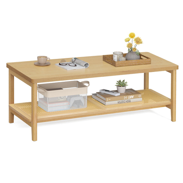 VASAGLE VASAGLE 2-Tier Coffee Table for Living Room, Rectangular Living Room Table ULCT255Y01