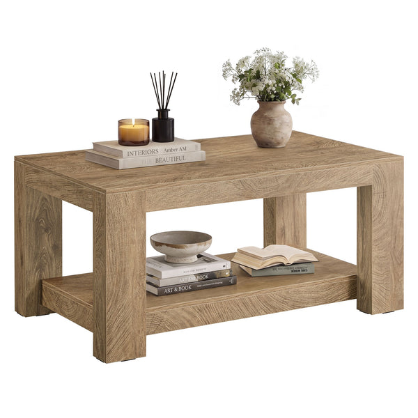 VASAGLE Rustic coffee table with shelf ULCT270L101