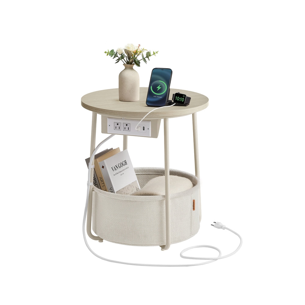VASAGLE Side Table with Charging Station | SONGMICS HOME