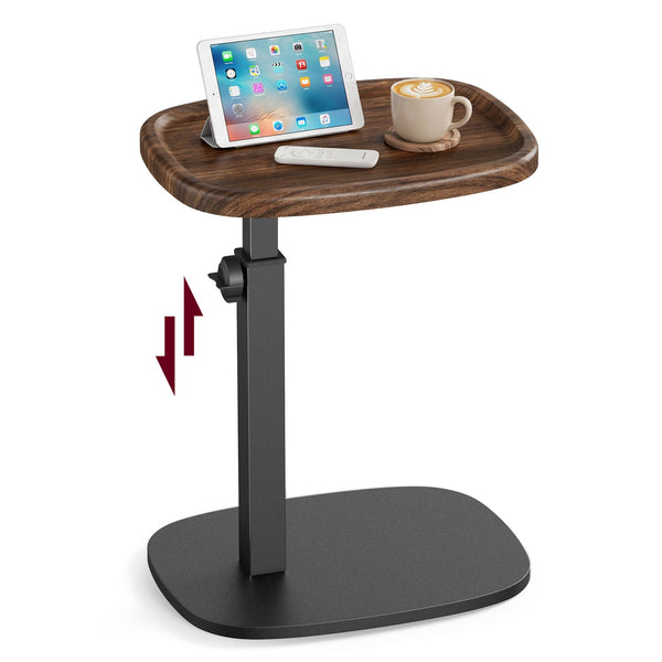 VASAGLE Couch Table, C-Shaped Sofa Side End Table, Bedside Table, Adjustable Height, for Small Spaces ULET363M101