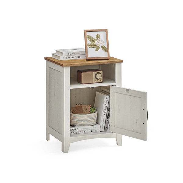 VASAGLE Farmhouse Nightstand with Barn Door ULET609K41