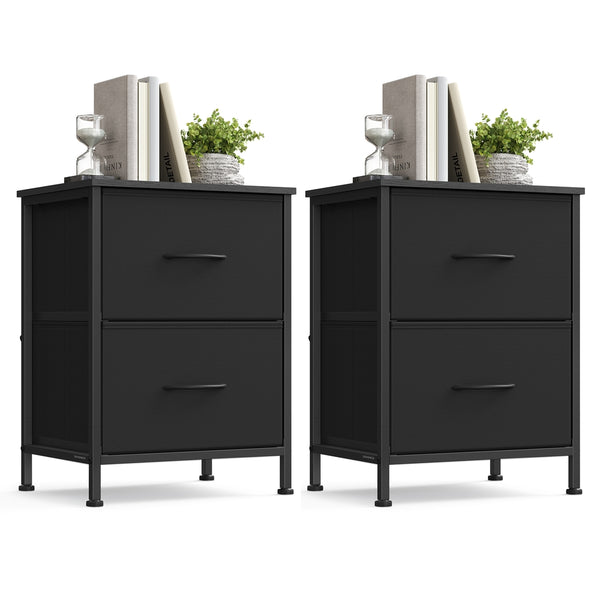 SONGMICS Nightstand with fabric drawers ULGS112BH02S