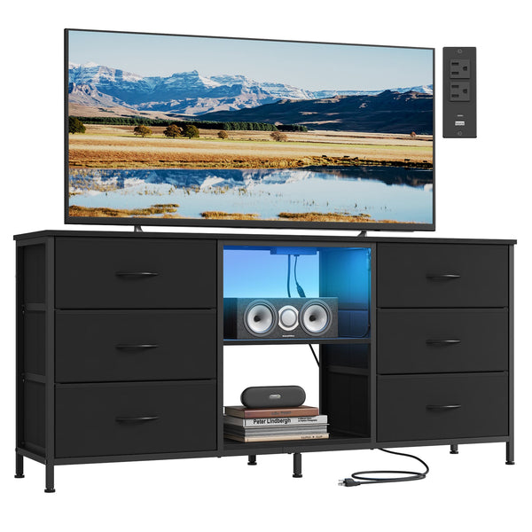 SONGMICS BELLAH Collection - Steel dresser with drawers and shelves ULGS132B101S