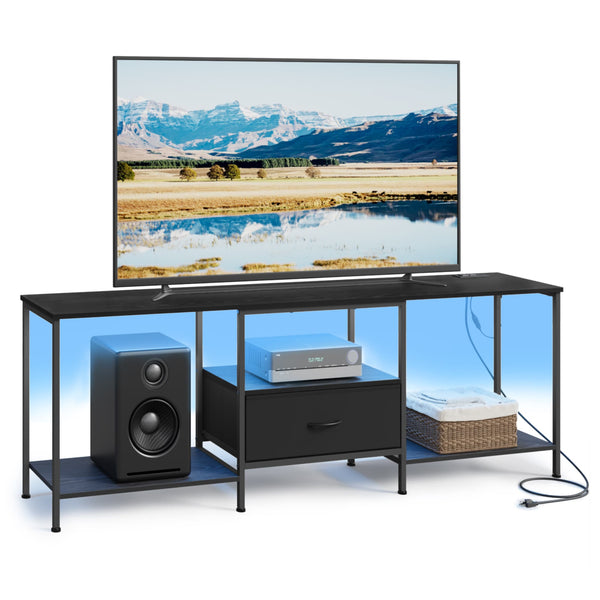 SONGMICS BELLAH Collection - Steel TV stand with drawer and shelves ULGS231B101S