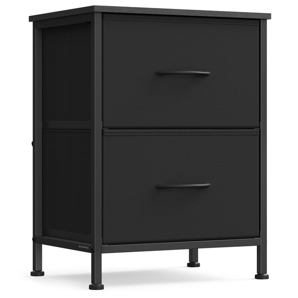 SONGMICS Nightstand with fabric drawers ULGS312B01S