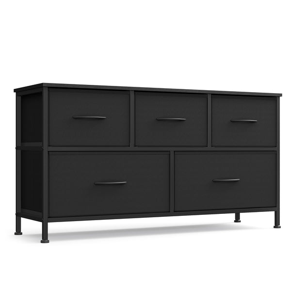 SONGMICS Dresser for Bedroom, Wide Dresser with 5 Fabric Drawers ULGS322B01S