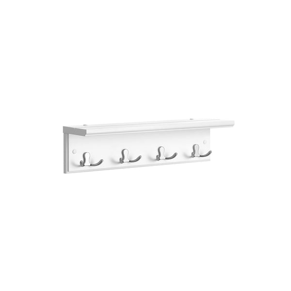 SONGMICS Coat Rack with Shelf and 4 Double Hooks ULHR42WT