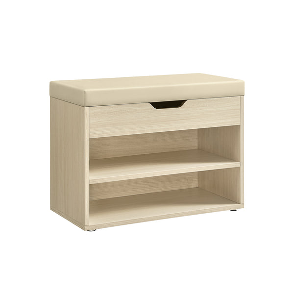 VASAGLE Shoe Bench with 3 Storage Compartments ULHS020K01