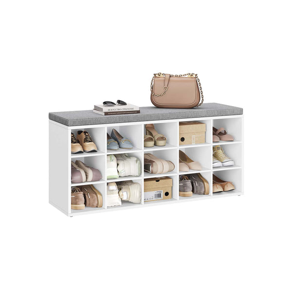 VASAGLE Shoe Bench with Cushion ULHS15WT