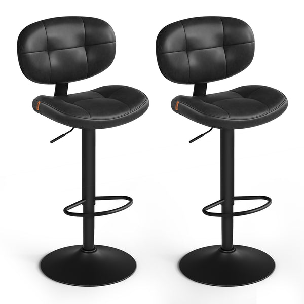 VASAGLE PU leather swivel bar stools with back and footrest ULJB150B101S