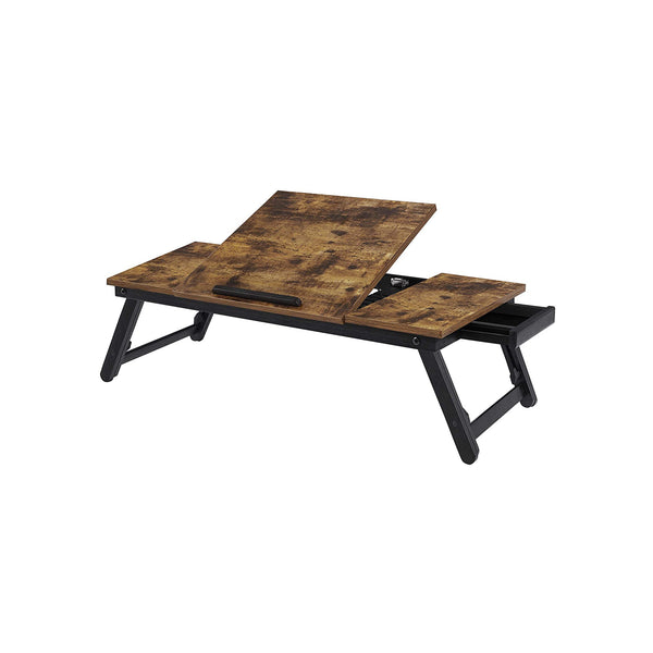 SONGMICS Brown & Black Laptop Table with Adjustable Top ULLD110B01