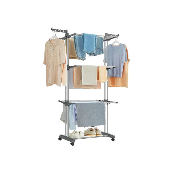 SONGMICS 4-Tier Rolling Clothes Drying Rack Stand ULLR701G01