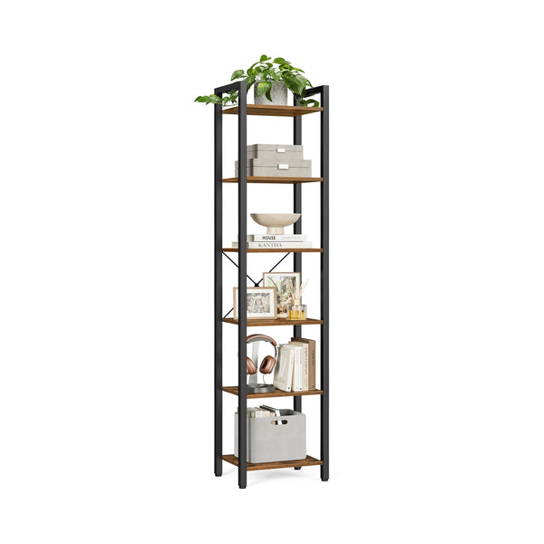 VASAGLE Narrow Bookcase with Steel Frame ULLS101B01